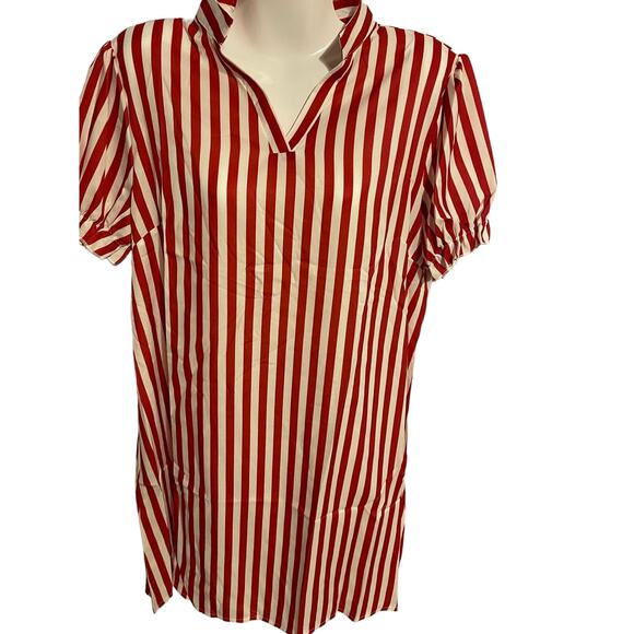 Stripe print v neck dress new without tags - Picture 1 of 2